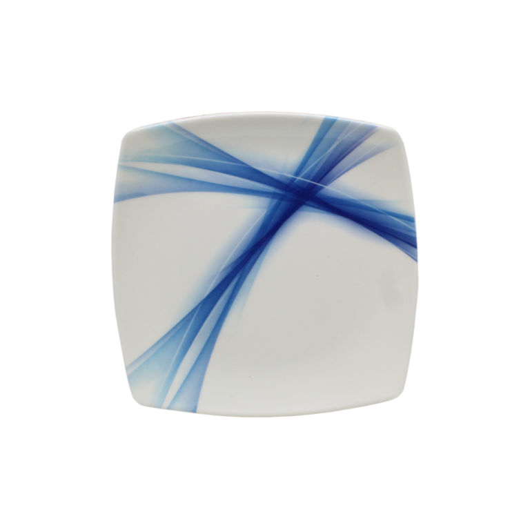 PLATO PEQUEÑO BORDE CUADRADO DISEÑO AZUL
