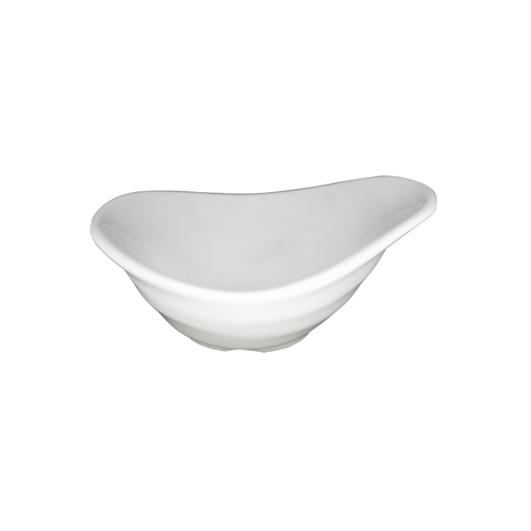 SALSERA OVALADA PEQUEÑA CON ASA BLANCA