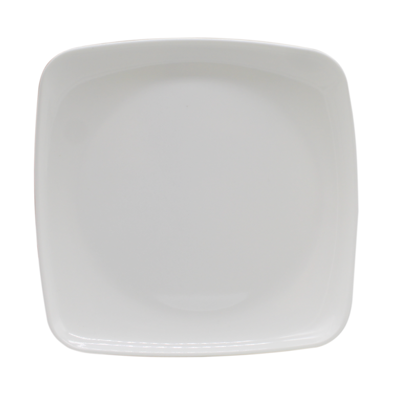 PLATO CUADRADO BORDE REDONDEADO GRANDE BLANCO