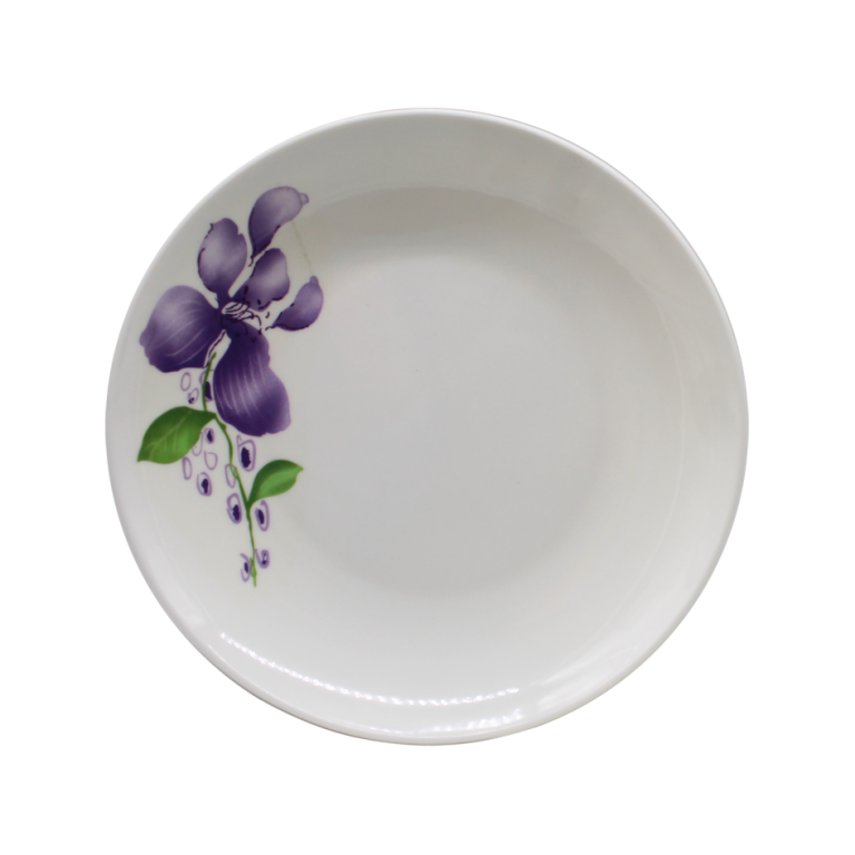 PLATO PLANO CIRCULAR MEDIANO FLOR MORADA