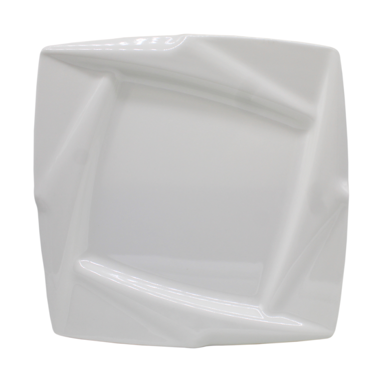 PLATO CUADRADO DIAGONAL BLANCO