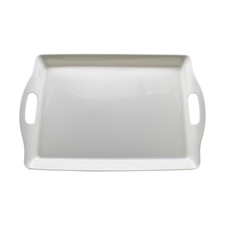 BANDEJA RECTANGULAR MEDIANA BLANCA