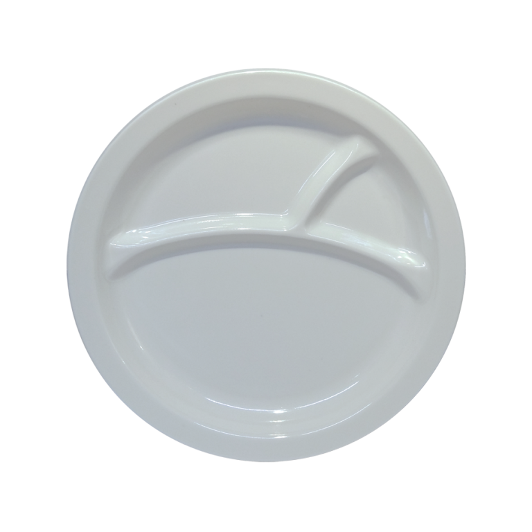 PLATO MEDIANO NIÑO TRES COMPARTIMENTOS BLANCO
